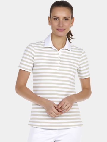 Valiente polo with stripes Halbarm Polo beige
