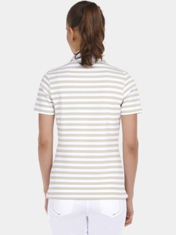 Valiente gestreiftes Halbarm Polo beige