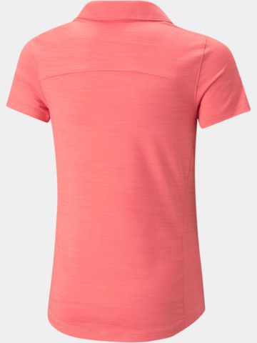 Puma Girls Cloudspun Coast Halbarm Polo koralle