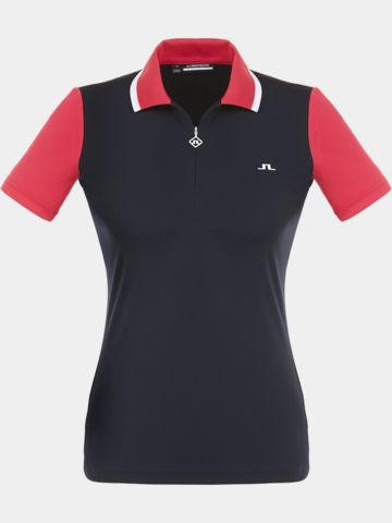 J.Lindeberg Antonia Halbarm Polo navy