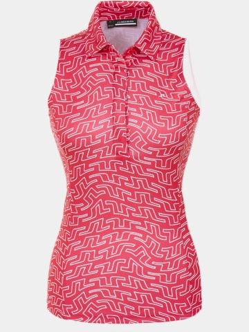 J.Lindeberg Dena Print ohne Arm Polo pink