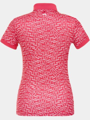 J.Lindeberg Tour Tech Print Halbarm Polo pink
