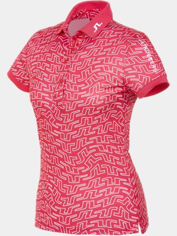 J.Lindeberg  Tour Tech Print Halbarm Polo pink