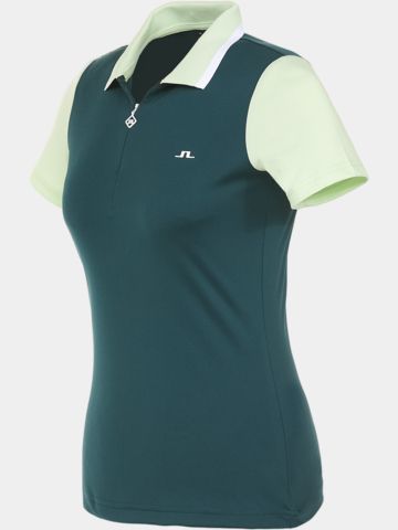 J.Lindeberg Antonia Halbarm Polo dunkelgrün
