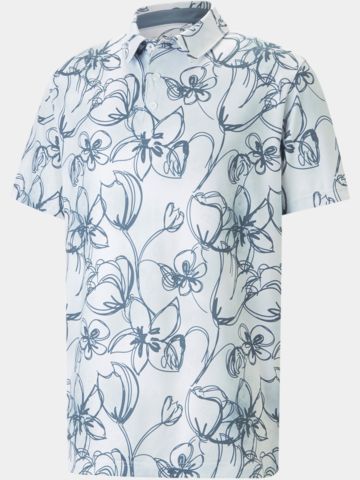 Puma Cloudspun Stems Halbarm Polo weiß