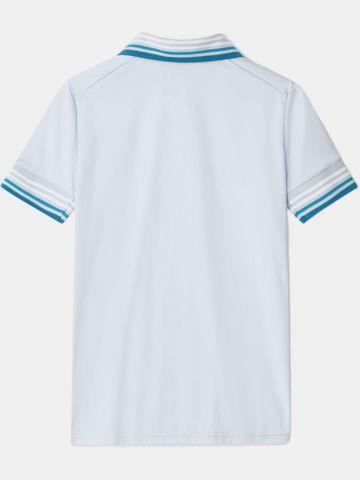 Cross STRIPE Halbarm Polo hellblau