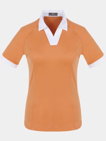 Callaway SHORT SLEEVE V-PLACKET COLORBLOCK Halbarm Polo orange