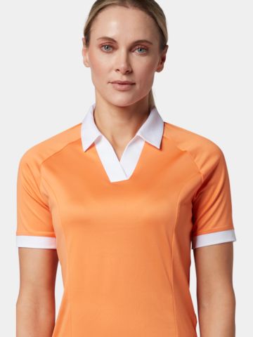 Callaway SHORT SLEEVE V-PLACKET COLORBLOCK Halbarm Polo orange