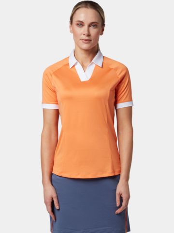 Callaway SHORT SLEEVE V-PLACKET COLORBLOCK Halbarm Polo orange