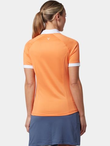 Callaway SHORT SLEEVE V-PLACKET COLORBLOCK Halbarm Polo orange
