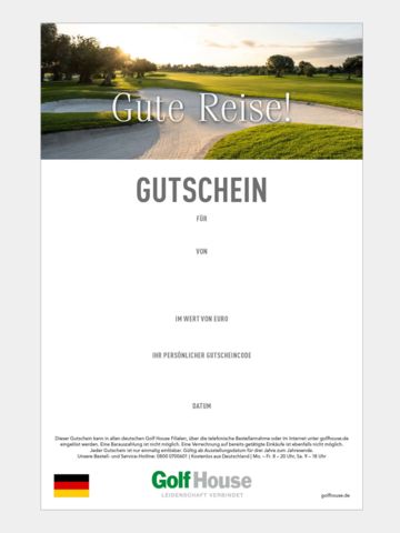 Golf House Gutschein zum Drucken Gute Reise