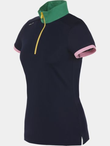 Polo Ralph Lauren Stehkragen mit Kontrast Halbarm Polo navy