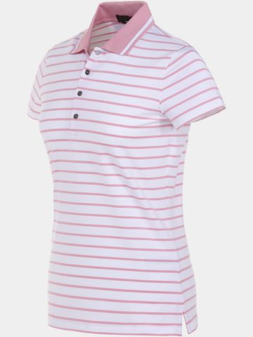 Polo Ralph Lauren RLX Basic Stripe Tour Halbarm Polo rosa