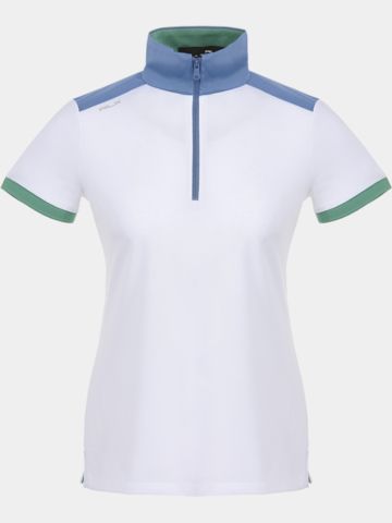 Polo Ralph Lauren Stehkragen mit Kontrast Halbarm weiß