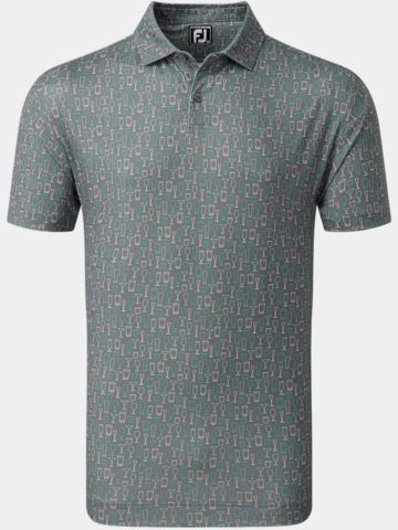 FootJoy Glass Print Halbarm Polo grau