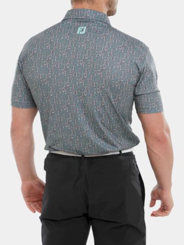 FootJoy Glass Print Halbarm Polo grau