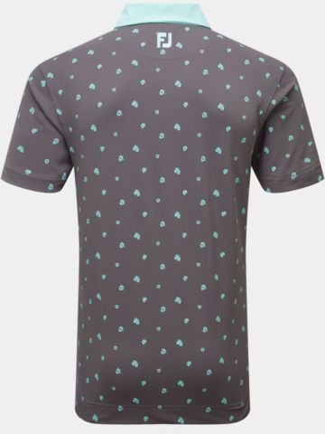 FootJoy Scattered Floral Halbarm Polo grau