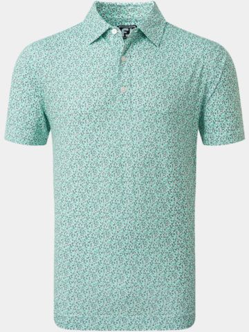FootJoy Confetti Print Halbarm Polo türkis