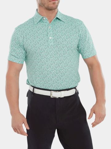 FootJoy Confetti Print Halbarm Polo türkis