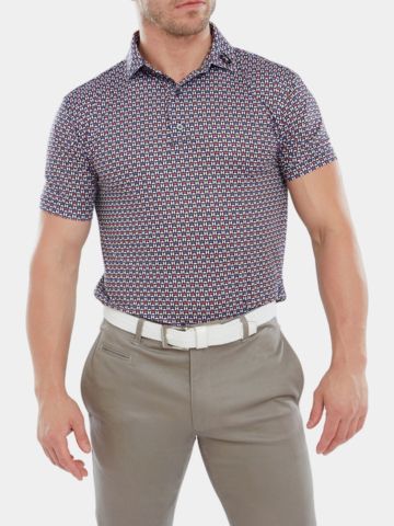 FootJoy Half Moon Geo Halbarm Polo lila