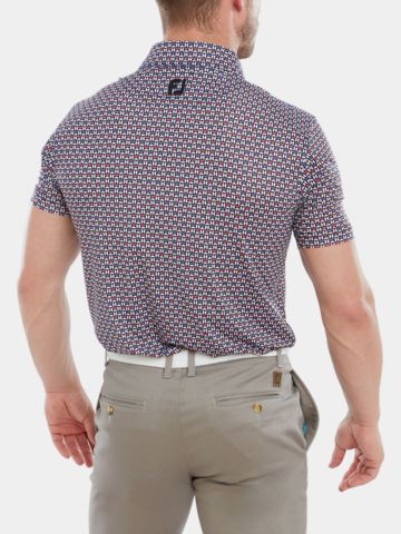 FootJoy Half Moon Geo Halbarm Polo lila