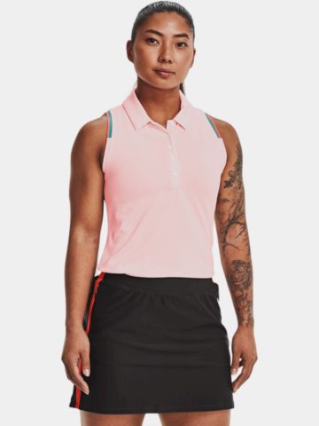 Under Armour Zinger Point Sleeveless Polo rosa
