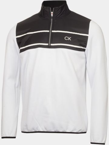 Calvin Klein HARROW HYBRID HALF ZIP Stretch Midlayer weiß