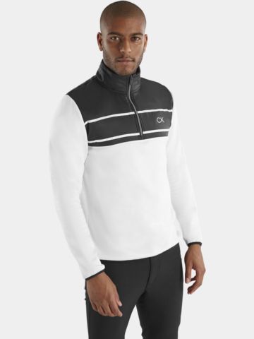 Calvin Klein  HARROW HYBRID HALF ZIP Stretch Midlayer weiß