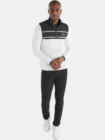 Calvin Klein  HARROW HYBRID HALF ZIP Stretch Midlayer weiß
