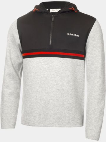 Calvin Klein ADDINGTON HOODED HALF ZIP Stretch Midlayer hellgrau melange