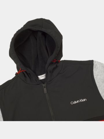 Calvin Klein ADDINGTON HOODED HALF ZIP Stretch Midlayer hellgrau melange