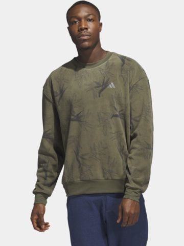 adidas NVLTY CREW Fleece Midlayer oliv