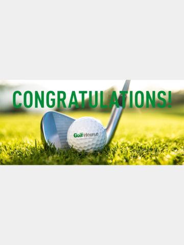 Golf House Gutschein zum Drucken Glückwunsch Ball