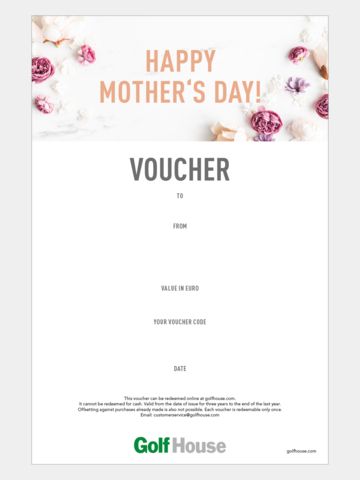 Golf House Gutschein zum Drucken Muttertag