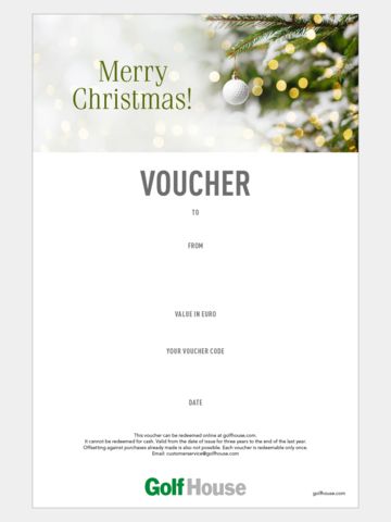 Golf House Gutschein zum Drucken Weihnachten Ball