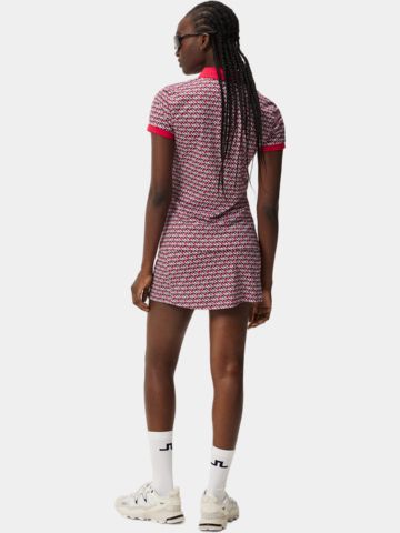 J.Lindeberg  Tour Tech Print Halbarm Polo rot