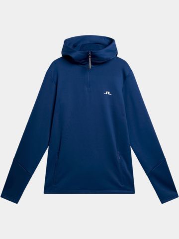 J.Lindeberg Aerial Quarter Hood Stretch Midlayer blau