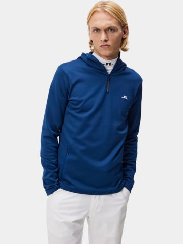 J.Lindeberg Aerial Quarter Hood Stretch Midlayer blau