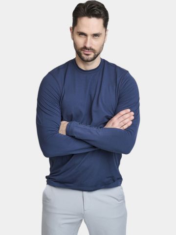 Backtee First Skin Round Neck Stretch Unterzieher navy
