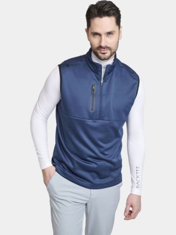 Backtee Shield Midlayer Slipover Windstopp Weste navy