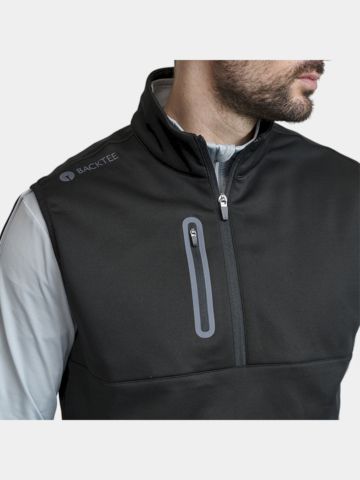 Backtee  Shield Midlayer Slipover Windstopp Weste schwarz