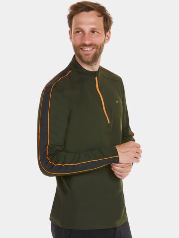 Daniel Springs  1/2 Zip Stretch Unterzieher Thermo tanne