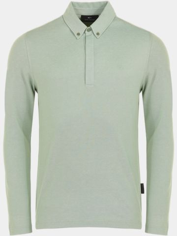 Daniel Springs 2-Tone Pique Thermo Polo Langarm oliv