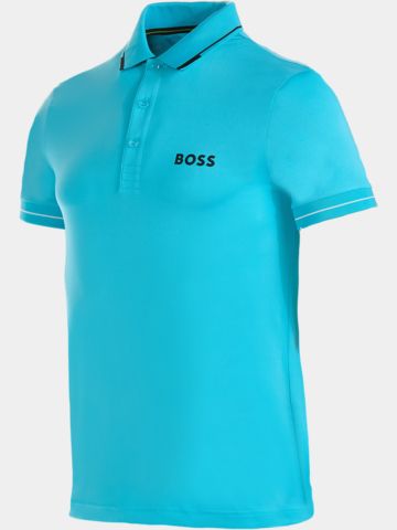 BOSS Paul Pro Halbarm Polo türkis