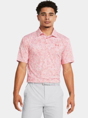 Under Armour Playoff 3.0 Azalea Camo Halbarm Polo rot