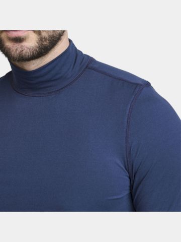 Backtee First Skin Turtle Neck Mock Unterzieher navy
