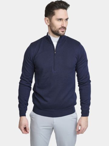 Backtee Windbreaker Sweater Windstopp Strick navy