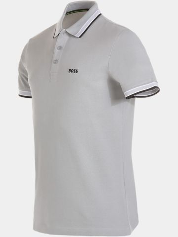 BOSS  Paddy Halbarm Polo hellgrau