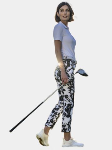 Alberto  LUCY-CR - WR Black & White Flowers 7/8 Hose schwarz