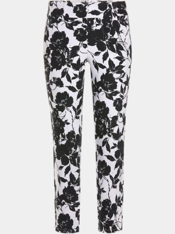 Alberto LUCY-CR - WR Black & White Flowers 7/8 Hose schwarz